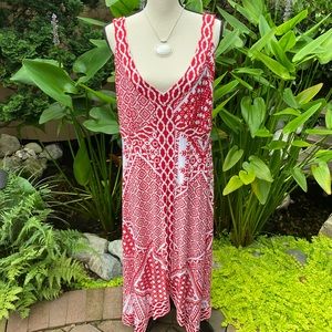 INC Sundress w/ Handkerchief Hemline in Red/White